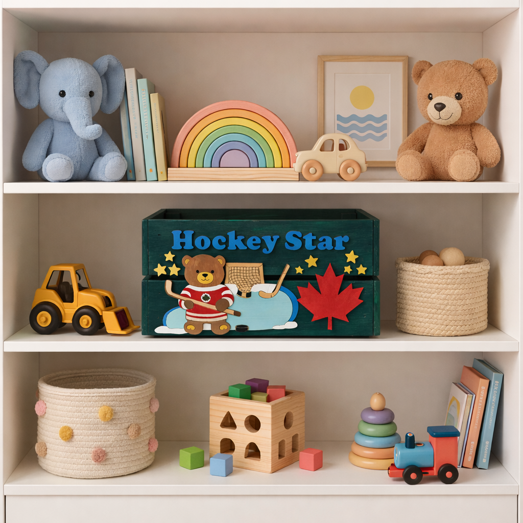 Hockey Star Wooden Crate