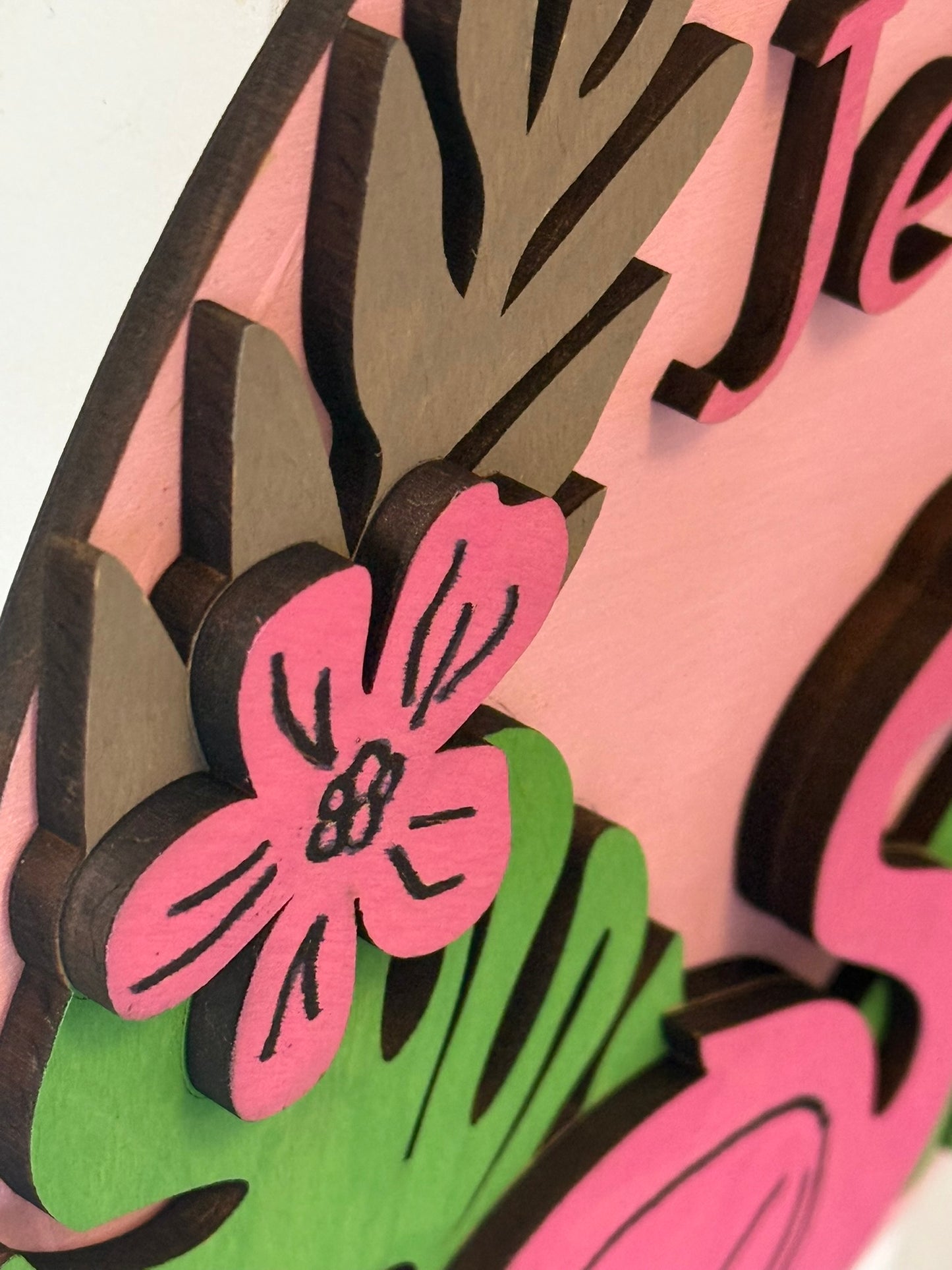 Tropical Flamingo Personalized Name Sign