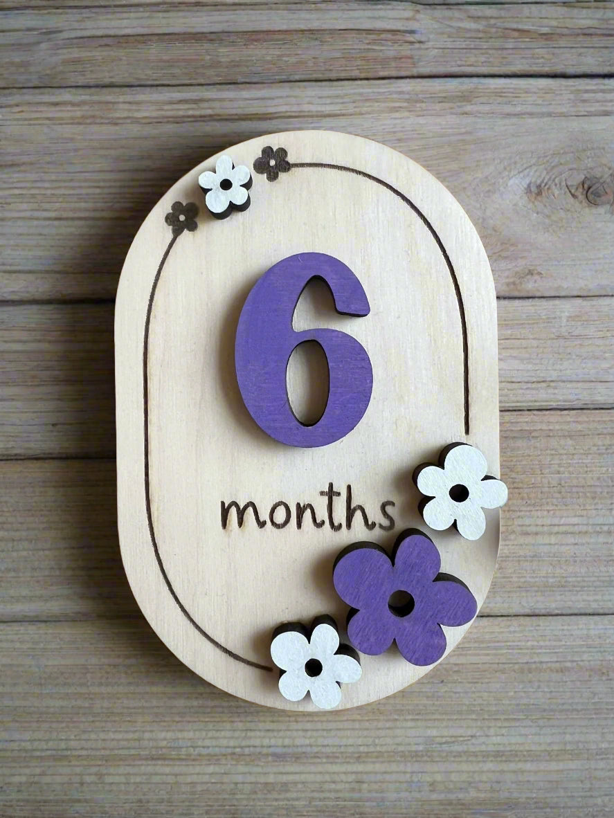 Baby monthly milestone cards with custom name