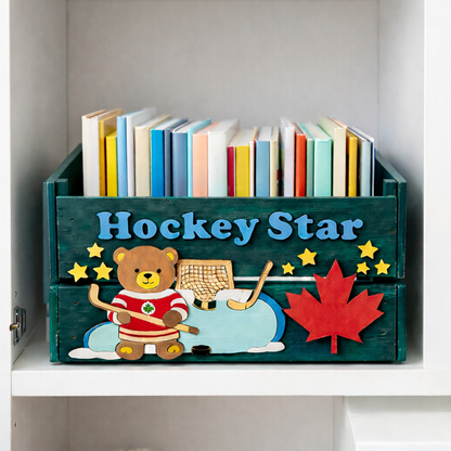 Hockey Star Wooden Crate