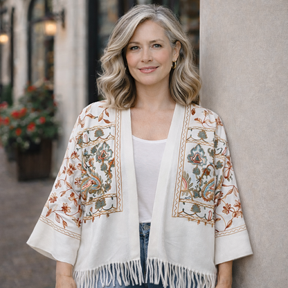 Nova: One-Size, All-Season Embroidered Shrug