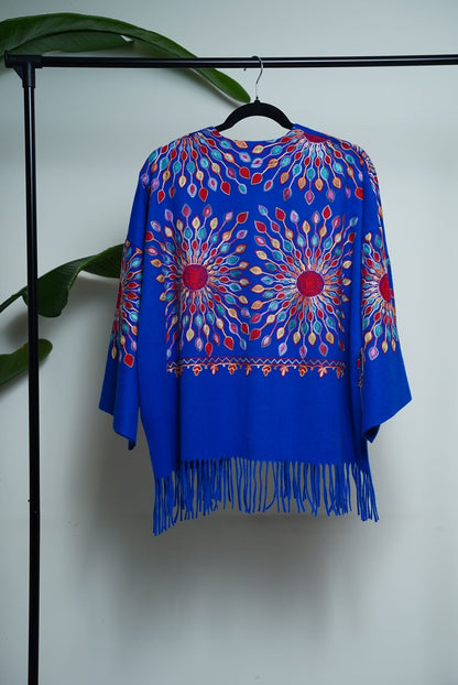 Petal Burst: One-Size, All-Season Embroidered Cardigans