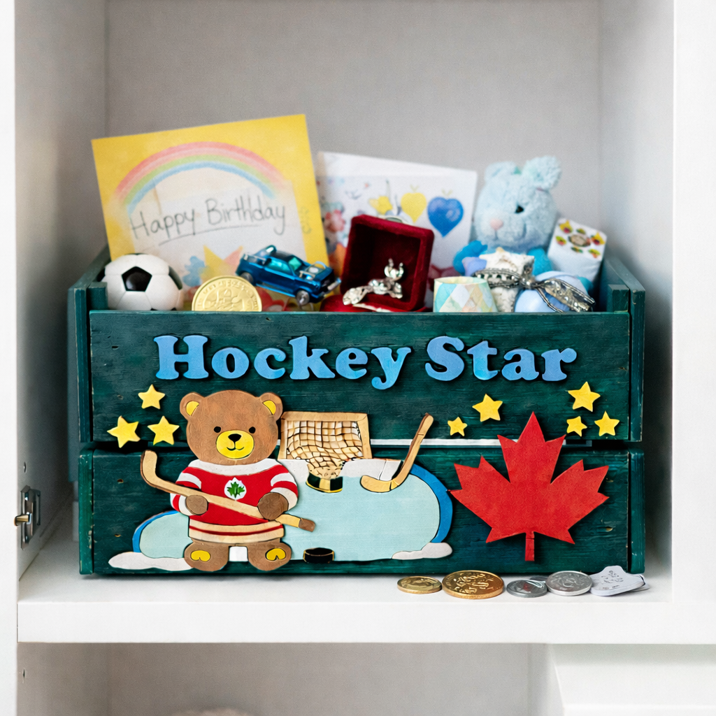 Hockey Star Wooden Crate