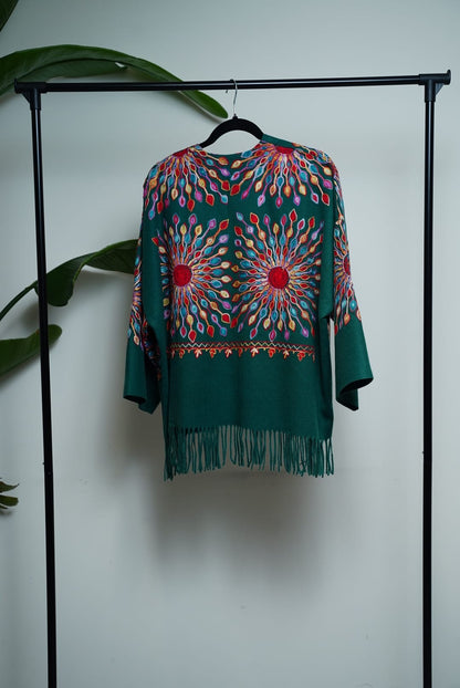 Petal Burst: One-Size, All-Season Embroidered Cardigans