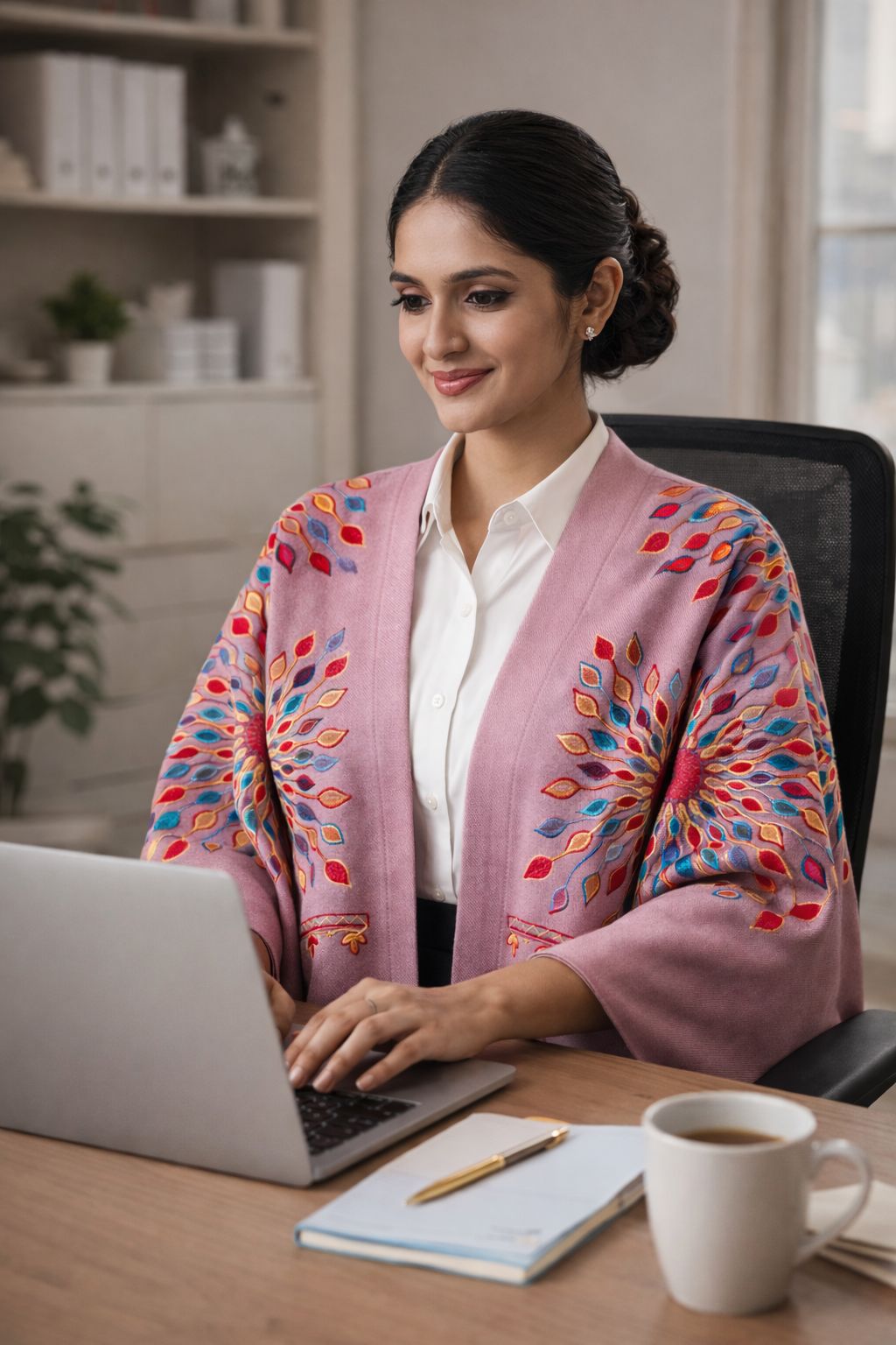 Petal Burst: One-Size, All-Season Embroidered Shrug