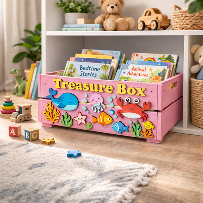 Under the Sea Treasure Wooden Crate