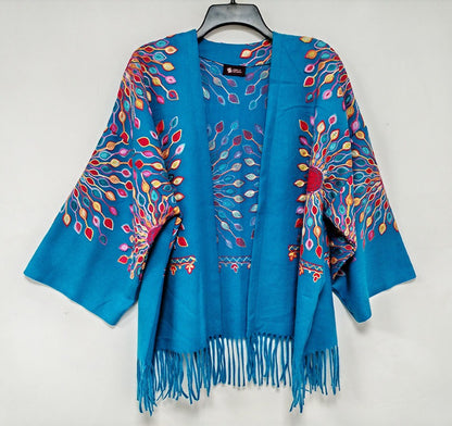 Petal Burst: One-Size, All-Season Embroidered Shrug