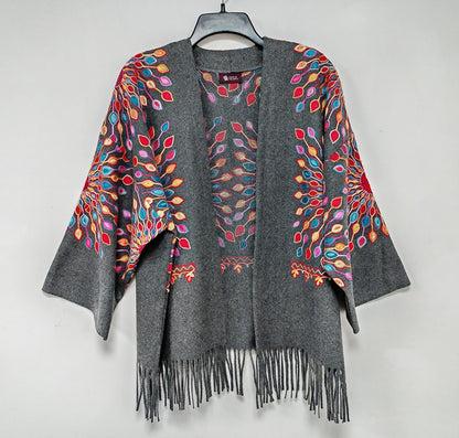 Petal Burst: One-Size, All-Season Embroidered Shrug