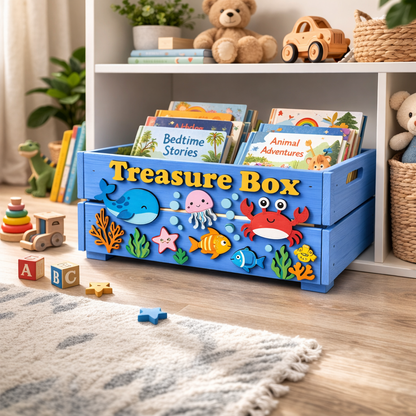 Under the Sea Treasure Wooden Crate