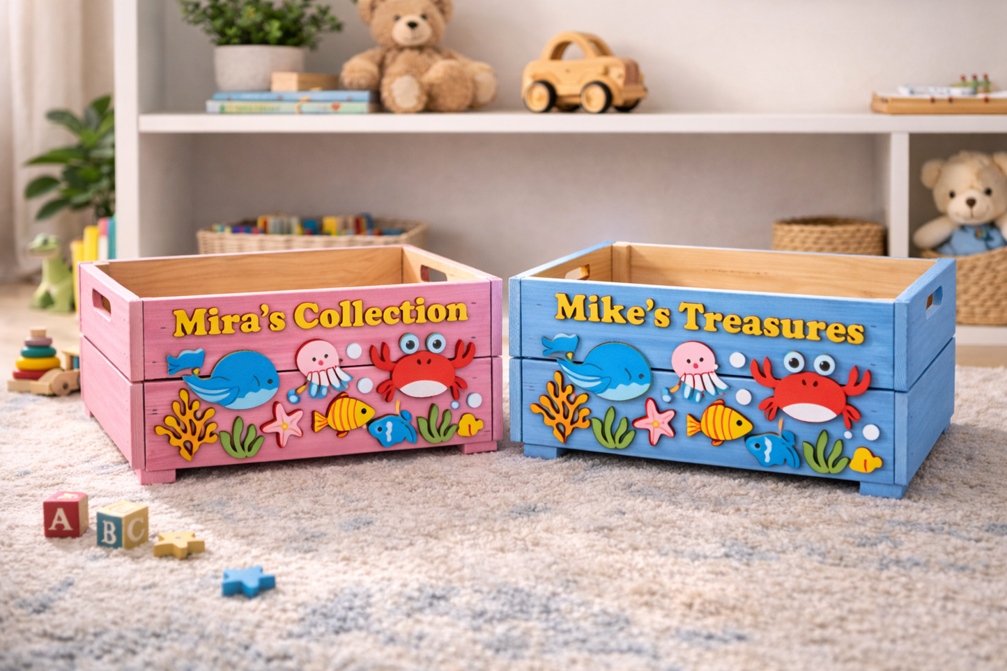 Under the Sea Treasure Wooden Crate