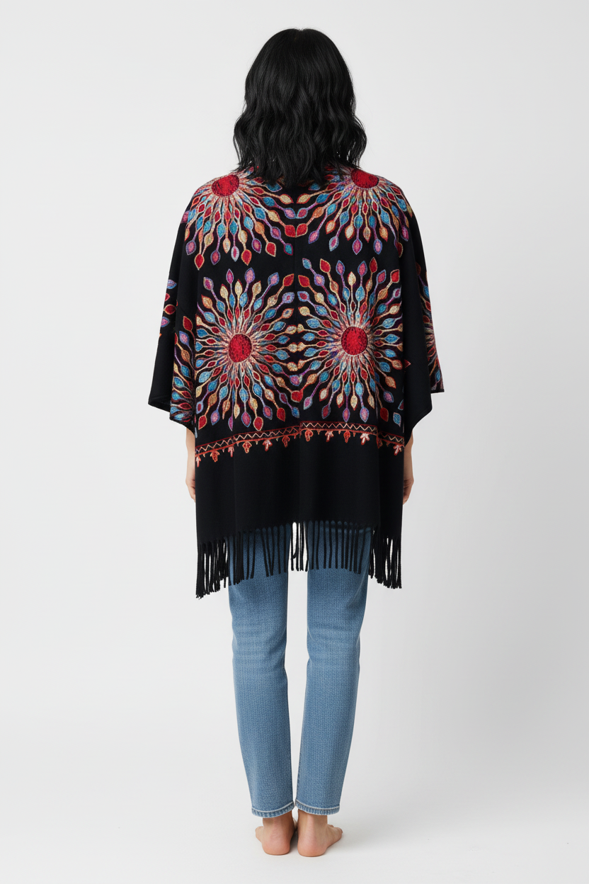 Petal Burst: One-Size, All-Season Embroidered Cardigans