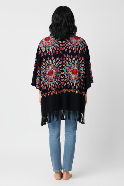Petal Burst: One-Size, All-Season Embroidered Cardigans