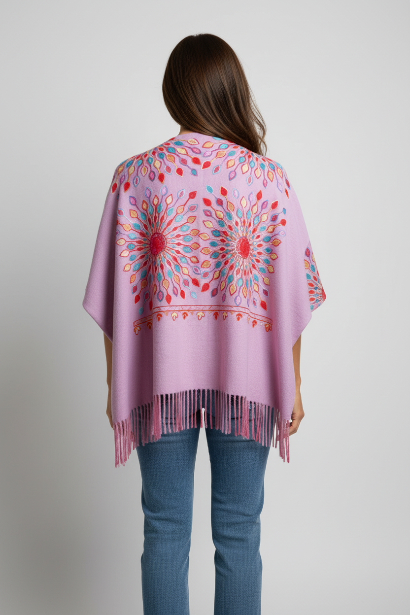 Petal Burst: One-Size, All-Season Embroidered Cardigans