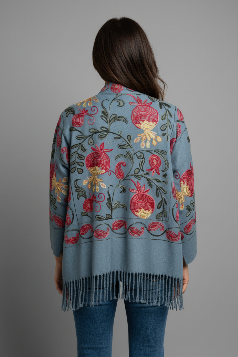 Pomora: One Size, All-Season Embroidered Cardigans