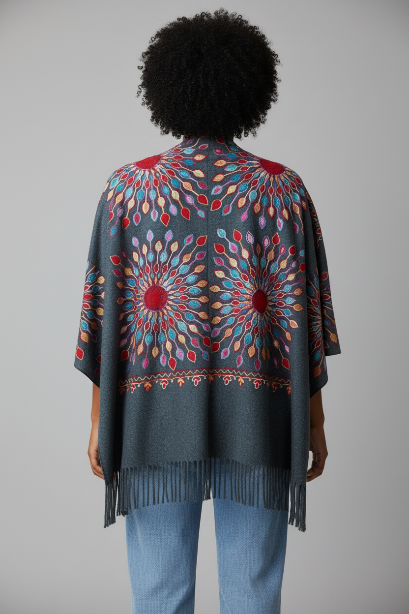 Petal Burst: One-Size, All-Season Embroidered Cardigans