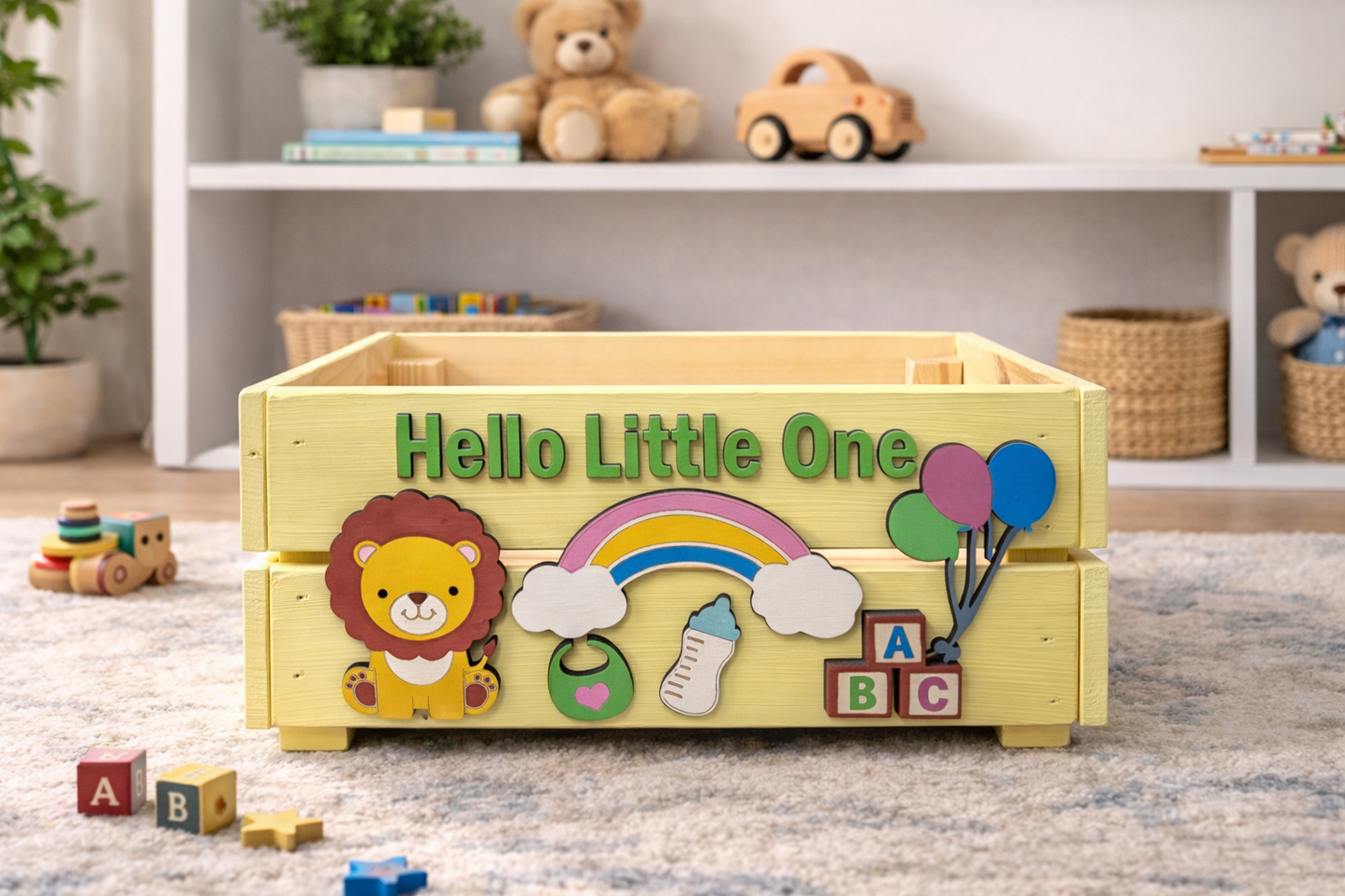 Hello Little One - Wooden Crate