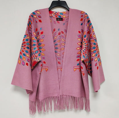 Petal Burst: One-Size, All-Season Embroidered Shrug